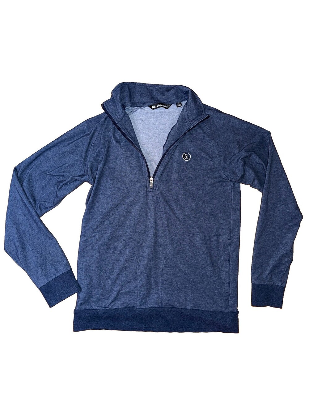 Travis Mathew Blue Men’s Five Iron Golf Logo Performance 1/4 Zip Pullover Small